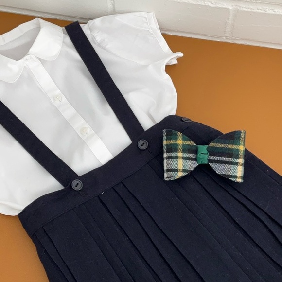 Set Of Classic Plaid Dennis School Uniform Hair Bows - Picture 6 of 7